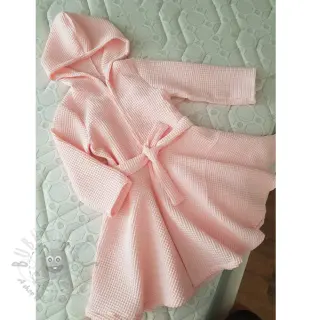 Bomull med vaffelbindning light rose