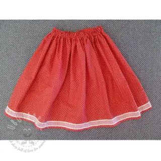 Bomullstyg Petit dots red