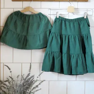 Förtvättat lin dark green