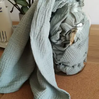 Dubbelgasväv/muslin mint ORGANIC