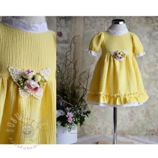 Dubbelgasväv/muslin soft yellow ORGANIC