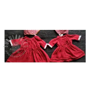 Dubbelgasväv/muslin red ORGANIC
