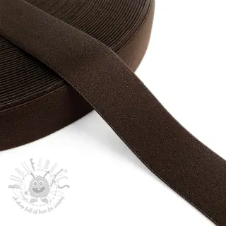 Slätt resårband 3 cm dark mocha