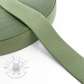 Slätt resårband 3 cm old green