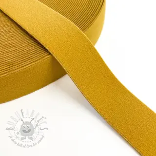 Slätt resårband 3 cm ochre