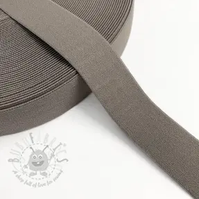 Slätt resårband 3 cm dark taupe