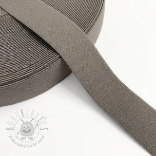 Slätt resårband 3 cm dark taupe