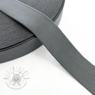 Slätt resårband 3 cm dark grey