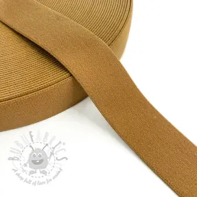 Slätt resårband 3 cm dark camel