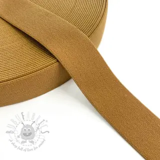 Slätt resårband 3 cm dark camel