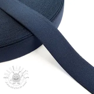 Slätt resårband 3 cm dark blue