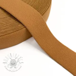 Slätt resårband 3 cm cognac
