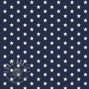 Bomullstyg Petit stars navy