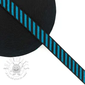 Slätt resårband 2,5 cm Diagonal aqua