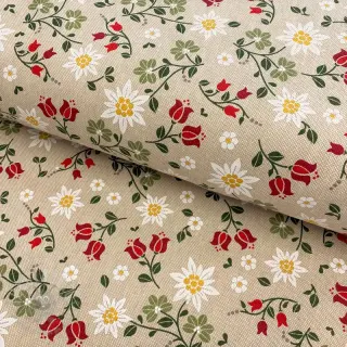 Dekorationstyg Linenlook Edelweiss field