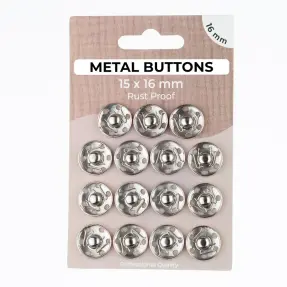 Stláčací gombík METAL 16 mm silver