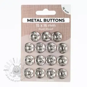 Tryckknapp METAL 16 mm silver