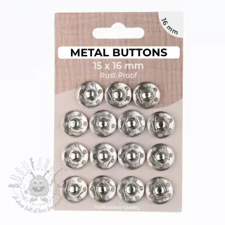 Tryckknapp METAL 16 mm silver