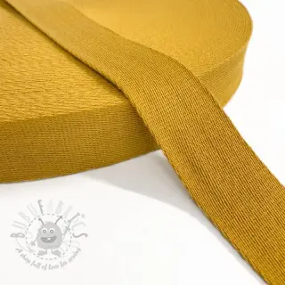 Gjordband bomull 4 cm ochre