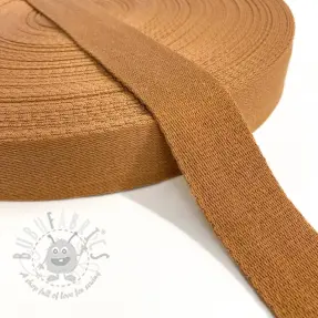 Gjordband bomull 4 cm cognac