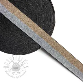 Slätt resårband 4 cm Lurex DOU champagne silver