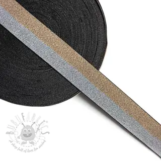 Slätt resårband 4 cm Lurex DOU champagne silver