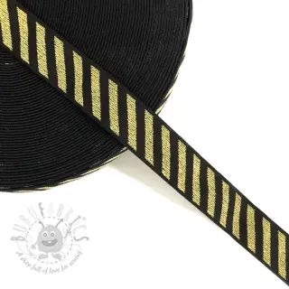 Slätt resårband 2,5 cm Diagonal gold