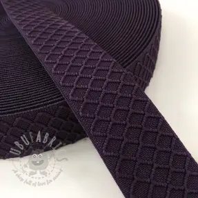 Slätt resårband 4 cm Rhombus purple