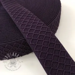 Slätt resårband 4 cm Rhombus purple
