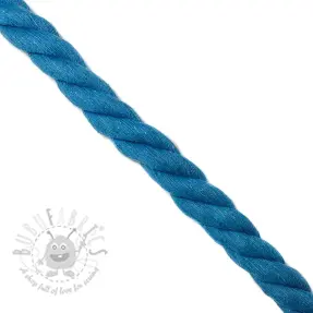 Bomullssnöre tvinnad 2,5 cm aqua