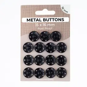 Stláčací gombík METAL 16 mm black