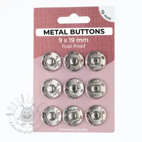 Tryckknapp METAL 19 mm silver