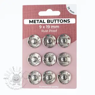 Tryckknapp METAL 19 mm silver