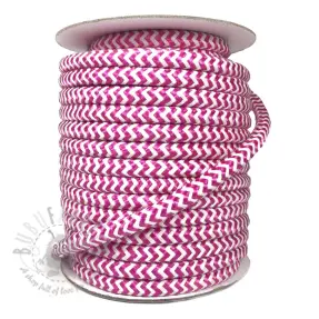 Polyestersnöre flätad ZIG ZAG fuchsia