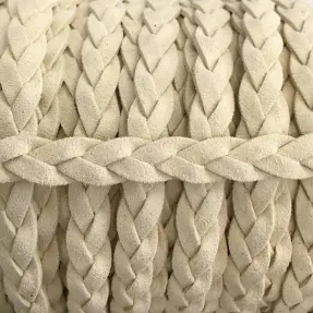 Semišová šnúra pletená off white