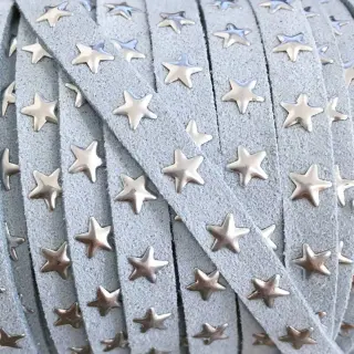 Semišová šnúra hviezdy light blue