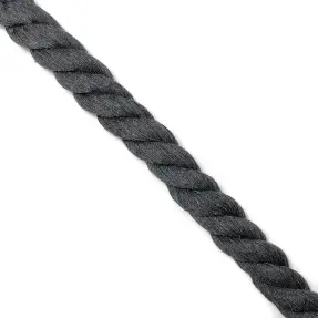 Bavlnená šnúra točená 2,5 cm dark grey