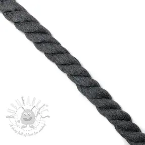 Bomullssnöre tvinnad 2,5 cm dark grey