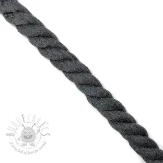 Bomullssnöre tvinnad 2,5 cm dark grey