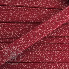 Bomullssnöre platt 15 mm melange red