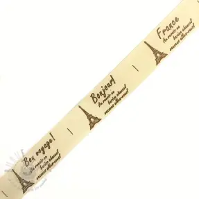 Bomullsband Label Bon voyage