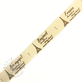 Bomullsband Label Bon voyage