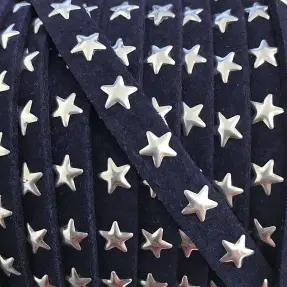 Semišová šnúra hviezdy dark blue