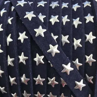 Semišová šnúra hviezdy dark blue