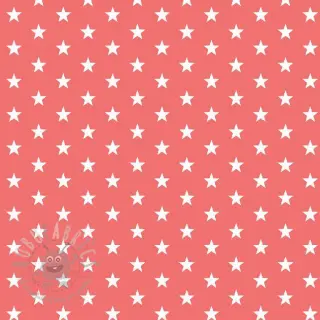 Bomullstyg Petit stars coral