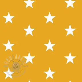 Bomullstyg Stars yellow