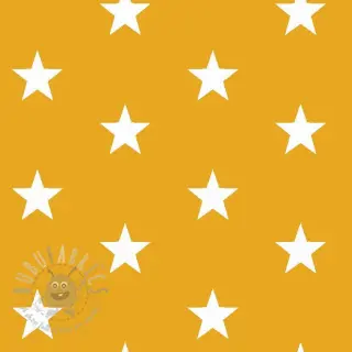 Bomullstyg Stars yellow