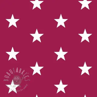 Bomullstyg Stars cerise