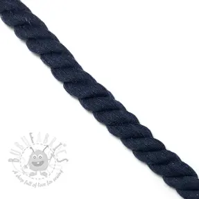 Bomullssnöre tvinnad 2,5 cm marine