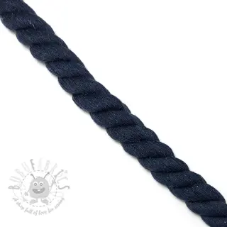 Bomullssnöre tvinnad 2,5 cm marine